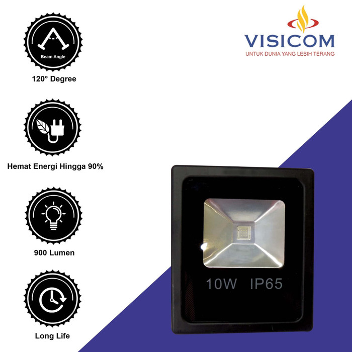 LED SOROT FLOODLIGHT 10 WATT I-HEMAT VISICOM - Kuning