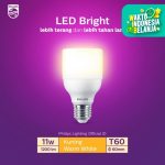 Philips Lampu LED Bright 11W E27 3000K Kuning