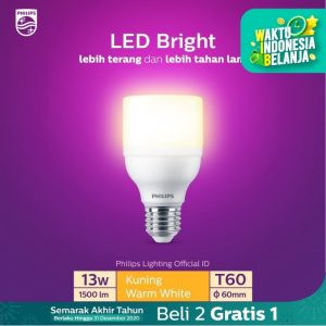 Philips Lampu LED Bright 13W E27 3000K Kuning